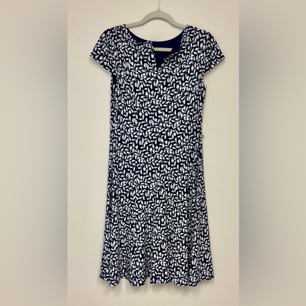 Jessica Howard Navy and White Midi Dress